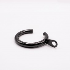 Small Black Iron Metal C Split Passing Pass Over Curtain Rings to fit a Bay Window Curtain Pole 16 to 23mm Rod